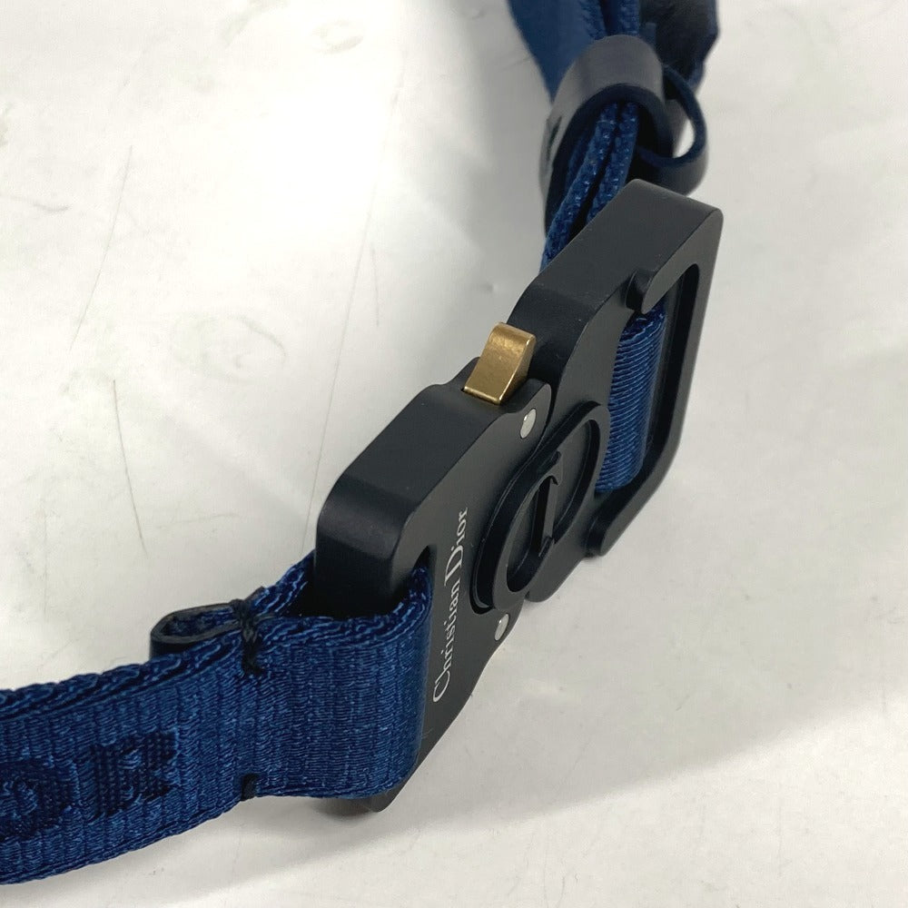 Dior belt canvas Navy logo Gacha belt unisex(Unisex) Used Authentic