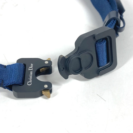 Dior belt canvas Navy logo Gacha belt unisex(Unisex) Used Authentic