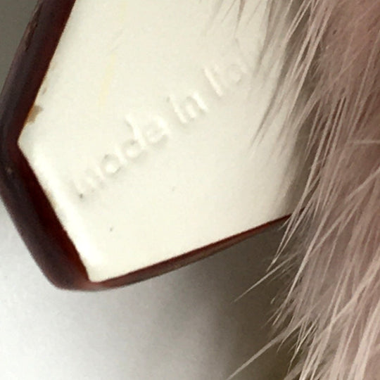 LOUIS VUITTON key ring M63093 fur pink Cat motif bijou sack wild fur Women Used Authentic
