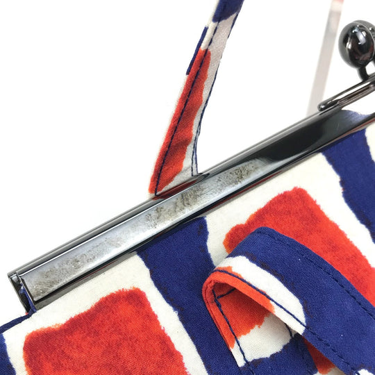 CHANEL Handbag canvas Blue x red CC COCO Mark logo Square Pattern Women Used Authentic