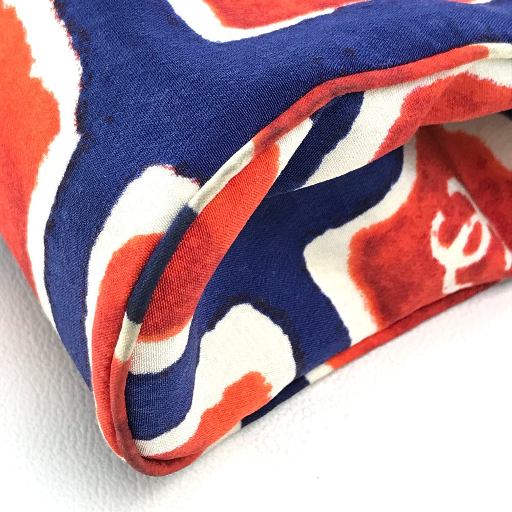 CHANEL Handbag canvas Blue x red CC COCO Mark logo Square Pattern Women Used Authentic