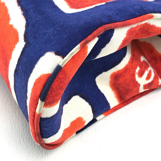 CHANEL Handbag canvas Blue x red CC COCO Mark logo Square Pattern Women Used Authentic