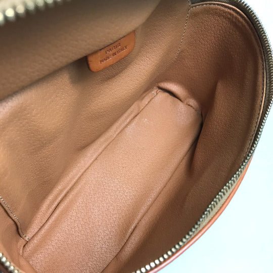 CELINE Vanity bag Leather / PVC Brown Macadam Makeup pouch Cosmetics Pouch Women Used Authentic