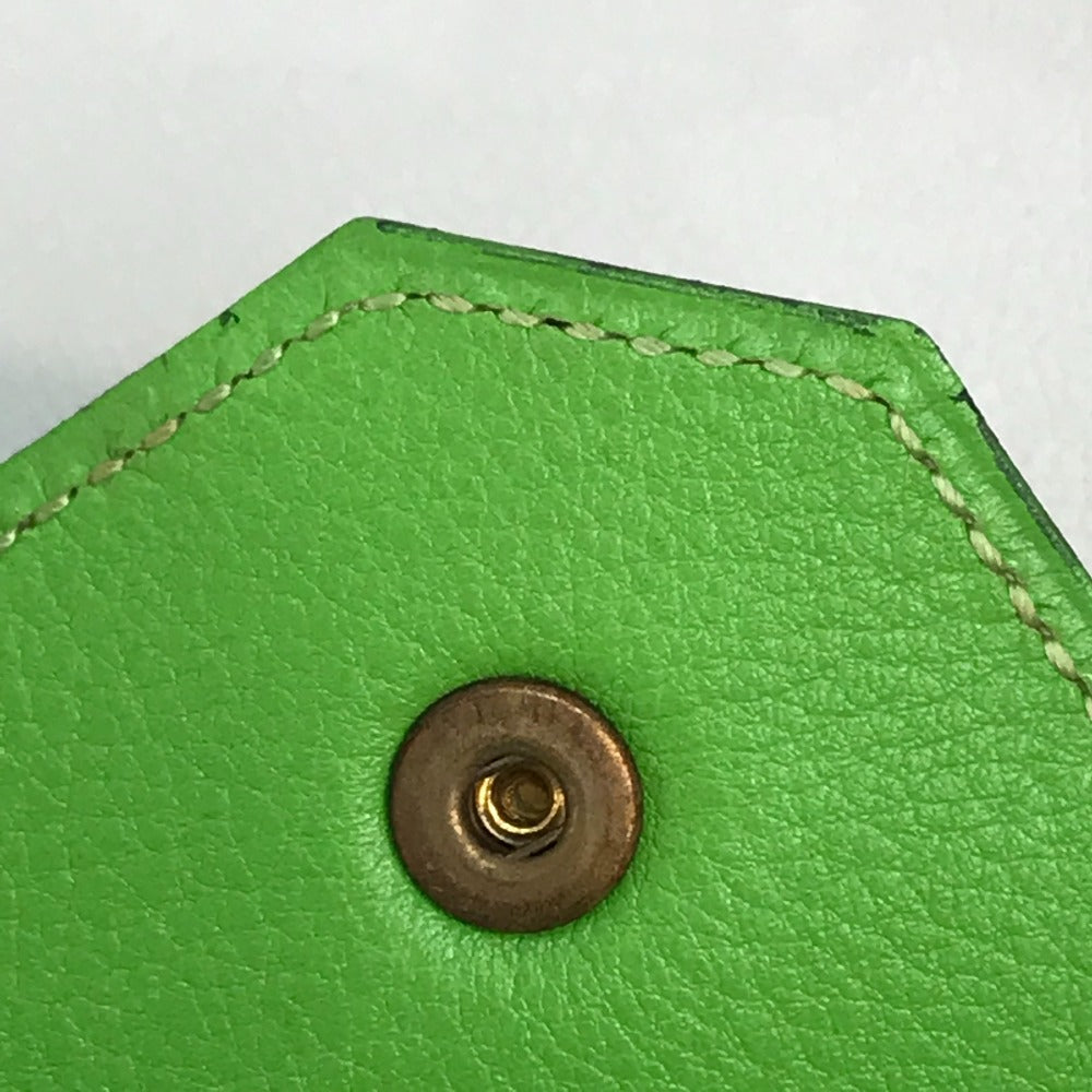 HERMES Coin case Vaux Swift Light green Le van Cator unisex(Unisex) Used Authentic