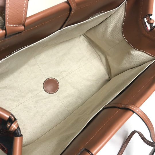 LOEWE Tote Bag 330.54CW76 Canvas / leather blue x pink x red Hauras Ihisa Collection Cushion tote Women Used Authentic