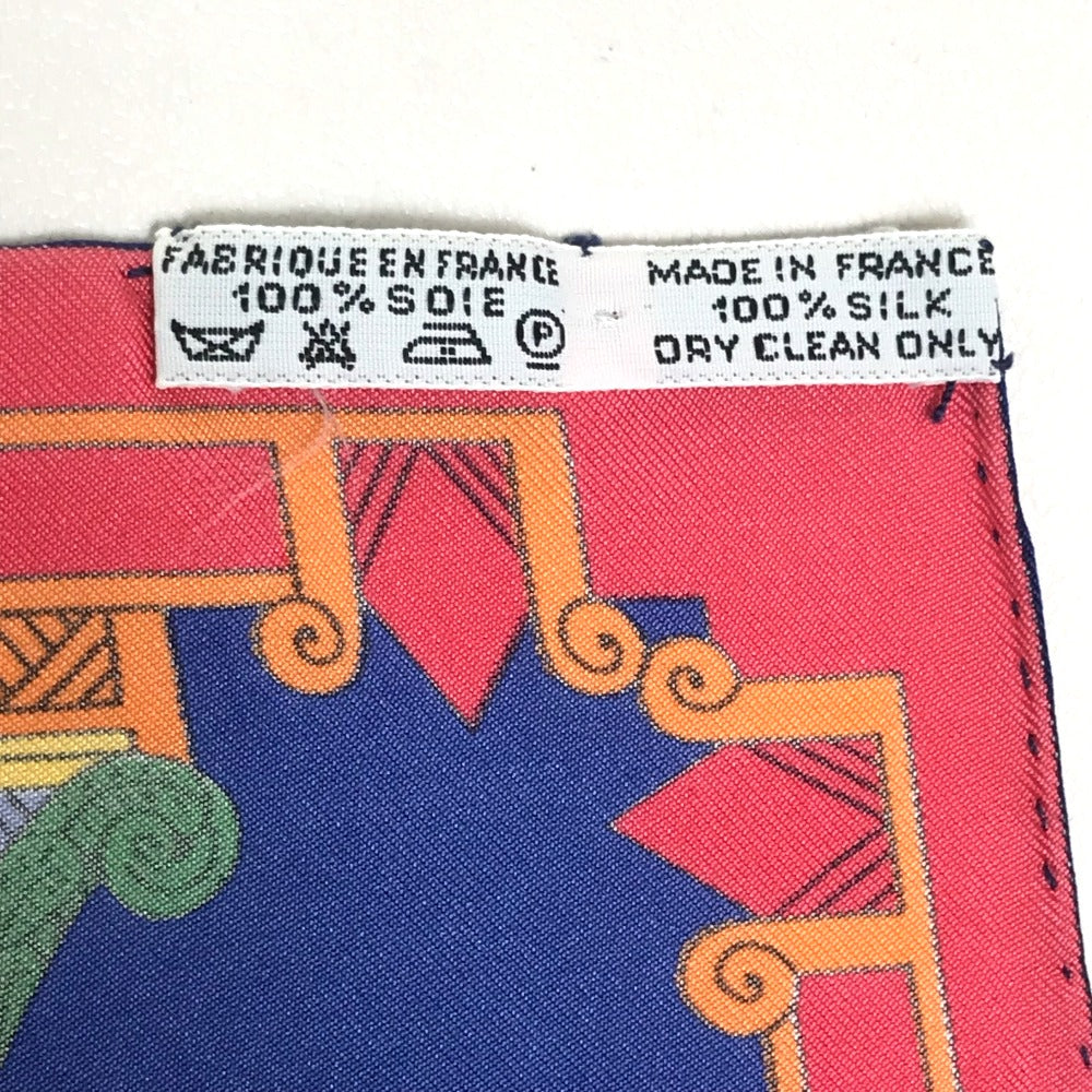 HERMES scarf silk Blue x red x white Carre90 ASTRES et SOLEILS Celestial bodies and the sun Women Used Authentic