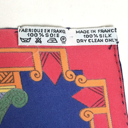HERMES scarf silk Blue x red x white Carre90 ASTRES et SOLEILS Celestial bodies and the sun Women Used Authentic