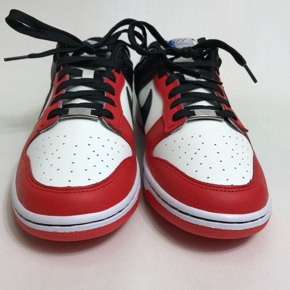 NIKE sneakers Leather, Rubber White / red / black NBA collaboration NIKE DUNK LOW RETRO EMB mens 9 Used Authentic