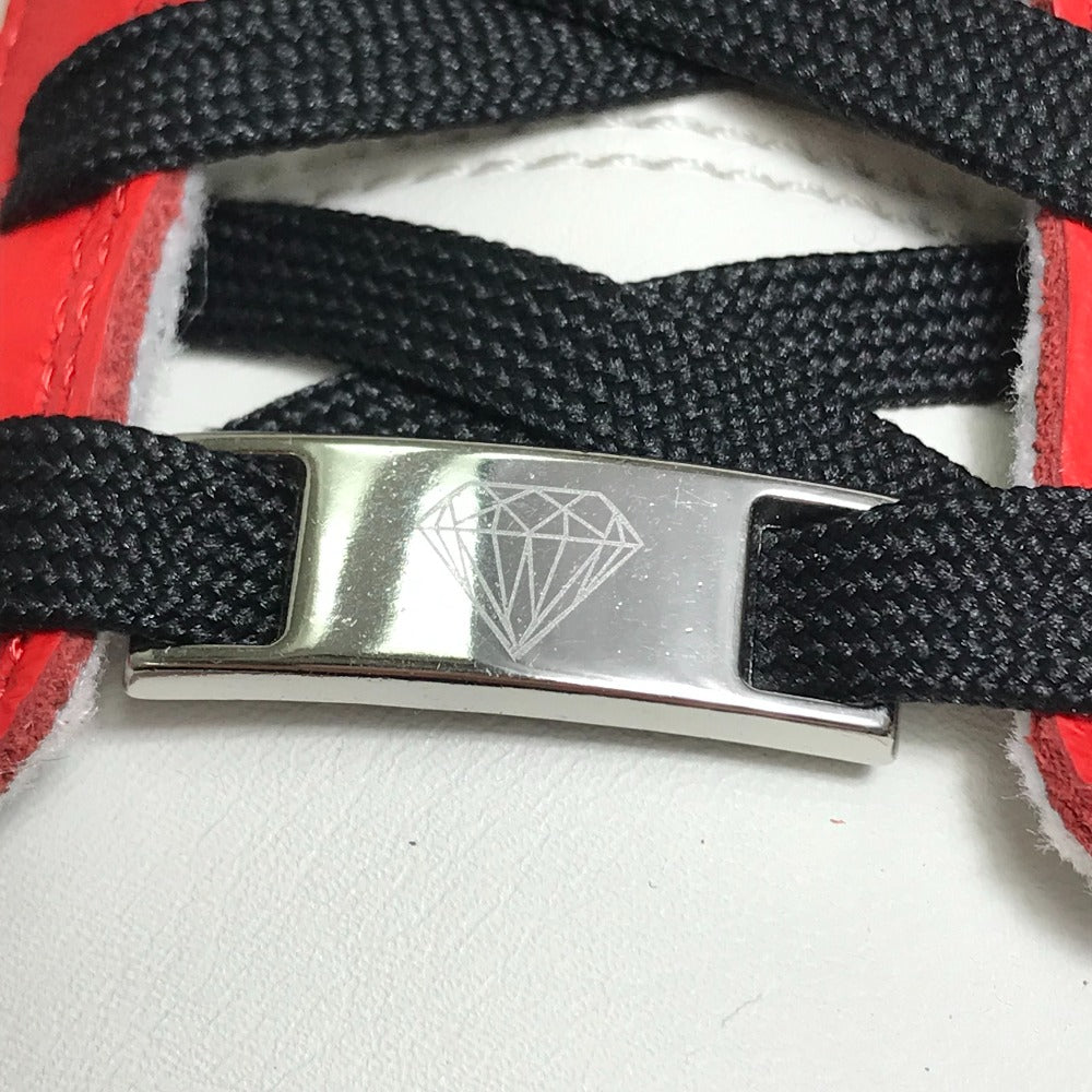NIKE sneakers Leather, Rubber White / red / black NBA collaboration NIKE DUNK LOW RETRO EMB mens 9 Used Authentic