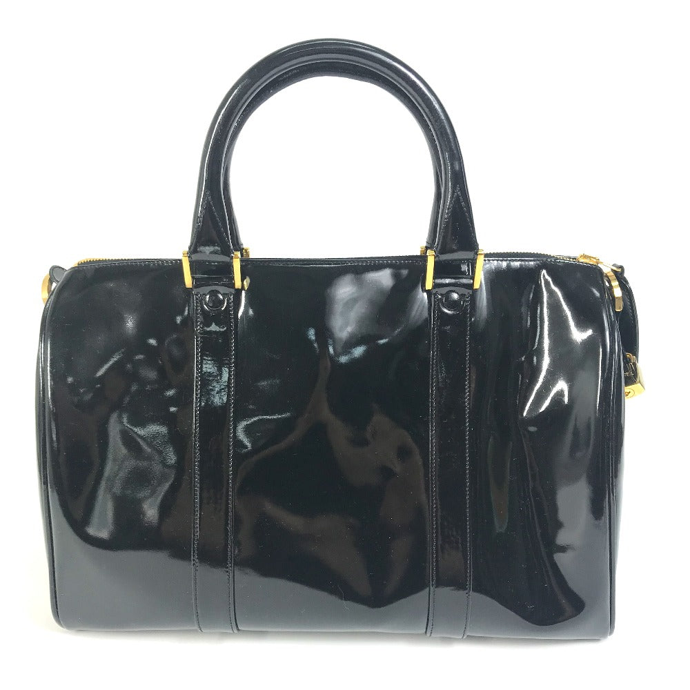 CHANEL Boston Duffel bag enamel black CC COCO Mark Women Used Authentic