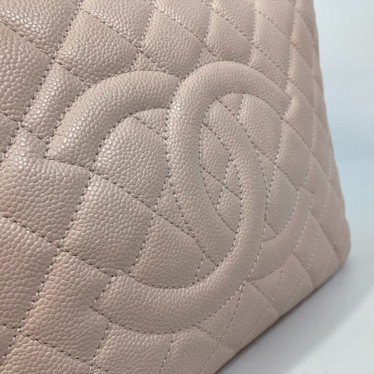 CHANEL Tote Bag A50995 Caviar skin pink CC COCO Mark Matrasse Women Used Authentic