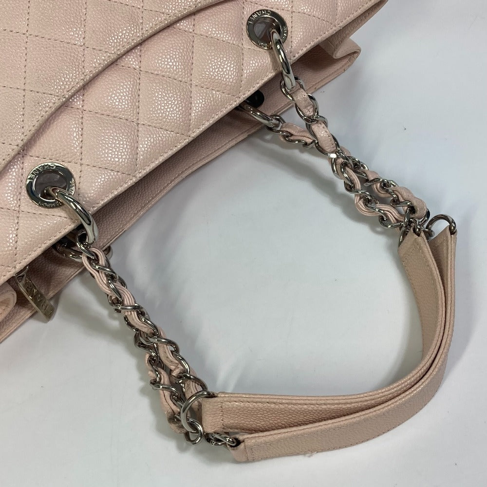 CHANEL Tote Bag A50995 Caviar skin pink CC COCO Mark Matrasse Women Used Authentic