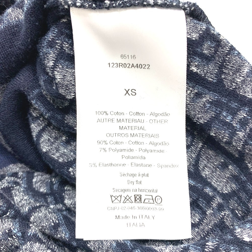 Dior one piece 123R02A4022 cotton Navy Oblique Fleece short dress Women XS Used Authentic