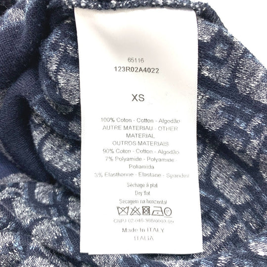 Dior one piece 123R02A4022 cotton Navy Oblique Fleece short dress Women XS Used Authentic