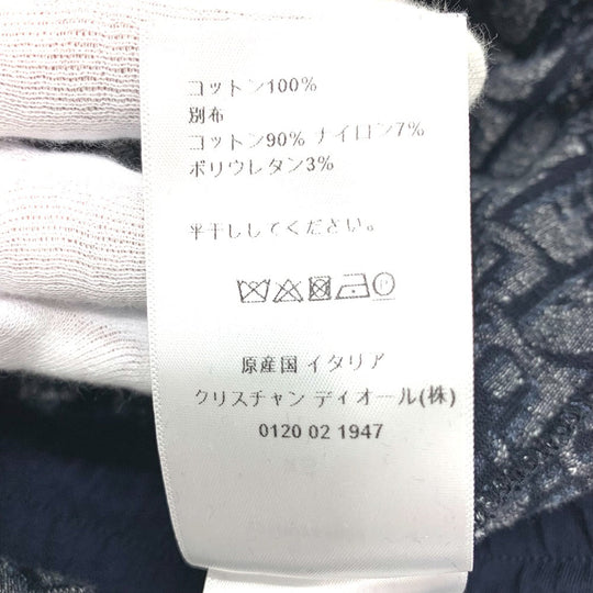 Dior one piece 123R02A4022 cotton Navy Oblique Fleece short dress Women XS Used Authentic