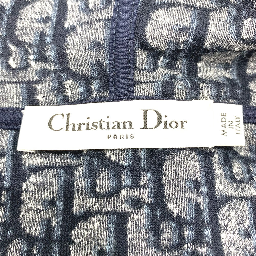 Dior one piece 123R02A4022 cotton Navy Oblique Fleece short dress Women XS Used Authentic