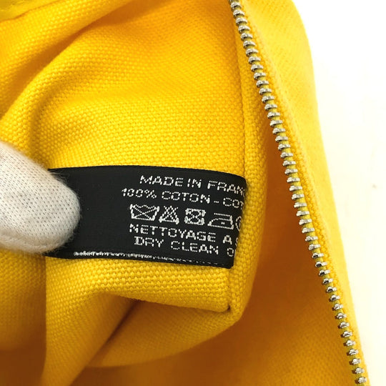 HERMES Pouch canvas yellow New Yachting Pouch GM Women Used Authentic