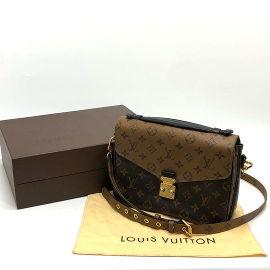 LOUIS VUITTON Shoulder Bag M44876 Monogram reverse canvas Brown Monogram reverse Pochette Metis MM Women Used Authentic
