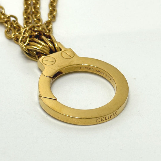 CELINE key ring Gold Plated gold Handcuff motif Triomphe Women Used Authentic