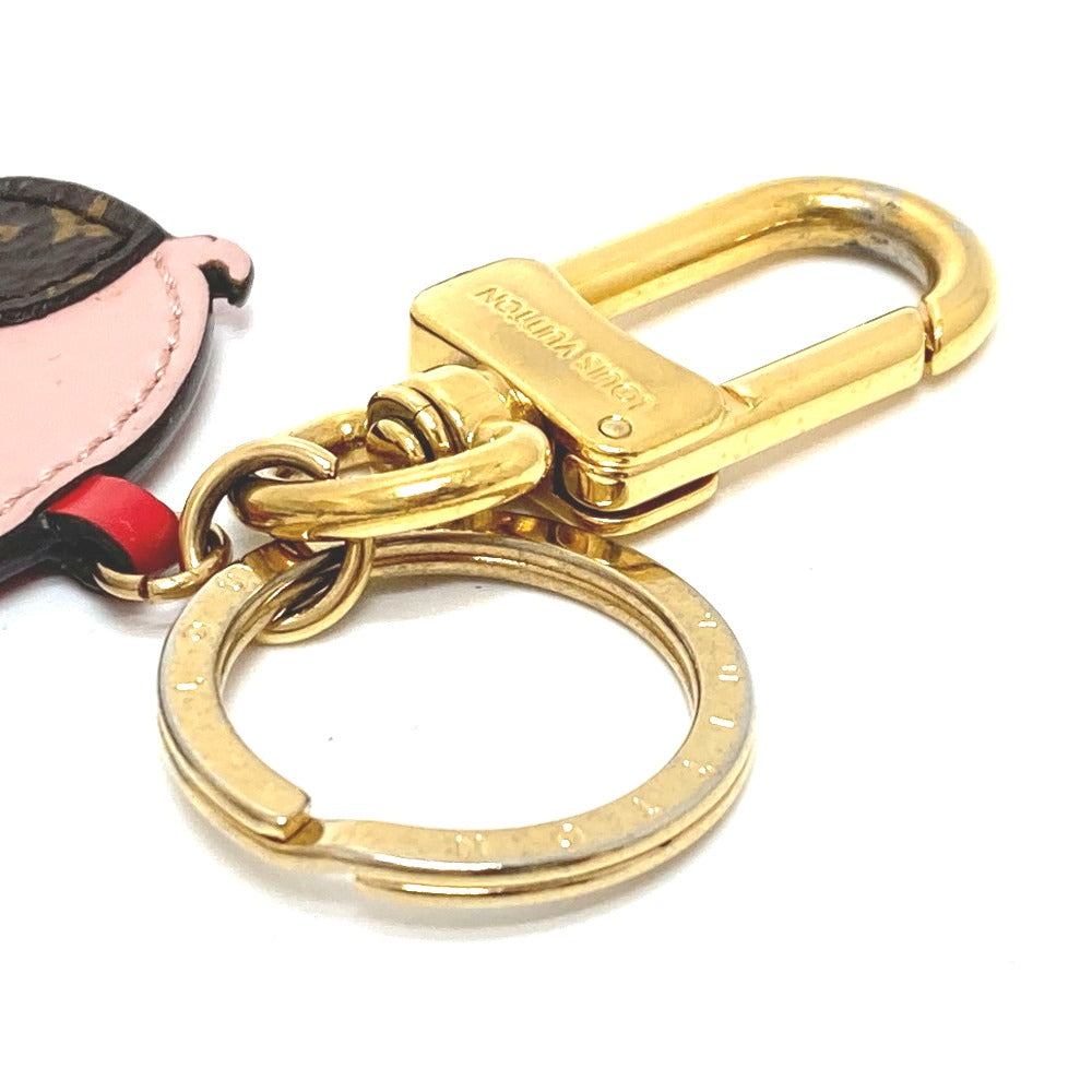 LOUIS VUITTON Key ring M67402 leather pink Monogram Portocre Superstition Pig Women Used Authentic