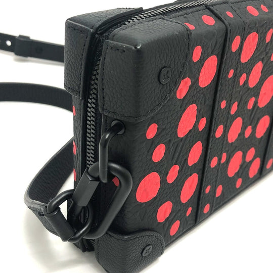 LOUIS VUITTON Shoulder Bag M81905 Taurillon Clemence Leather black monogram dots Soft trunk wallet