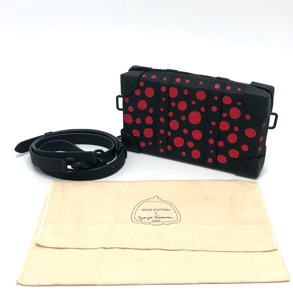 LOUIS VUITTON Shoulder Bag M81905 Taurillon Clemence Leather black monogram dots Soft trunk wallet