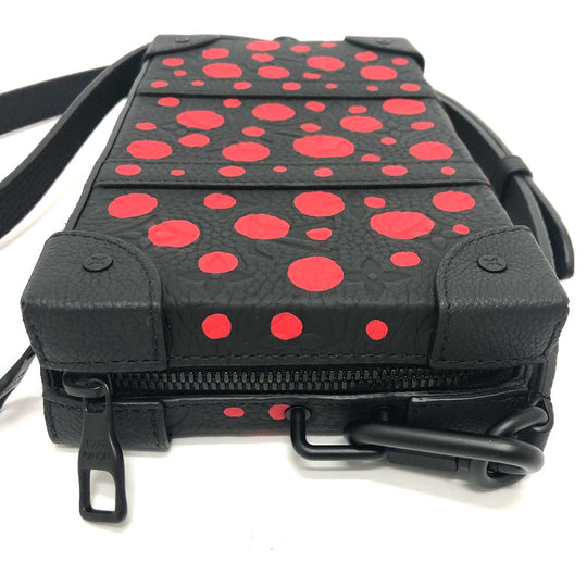LOUIS VUITTON Shoulder Bag M81905 Taurillon Clemence Leather black monogram dots Soft trunk wallet