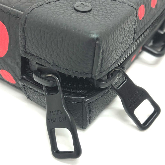 LOUIS VUITTON Shoulder Bag M81905 Taurillon Clemence Leather black monogram dots Soft trunk wallet