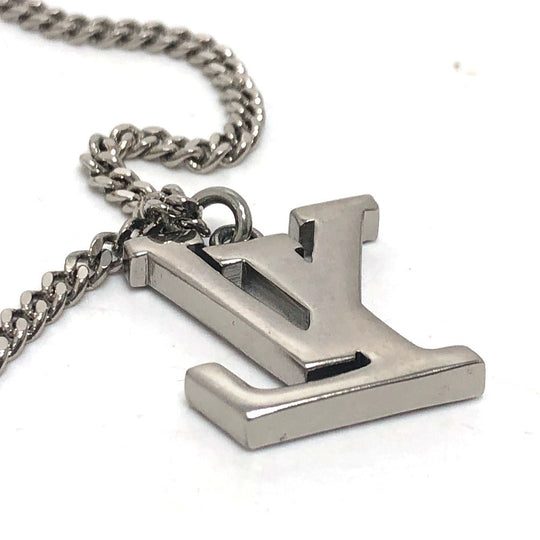 LOUIS VUITTON Necklace MP2927 Stainless Steel Silver LV Dragon LV Friend Strass mens Used Authentic
