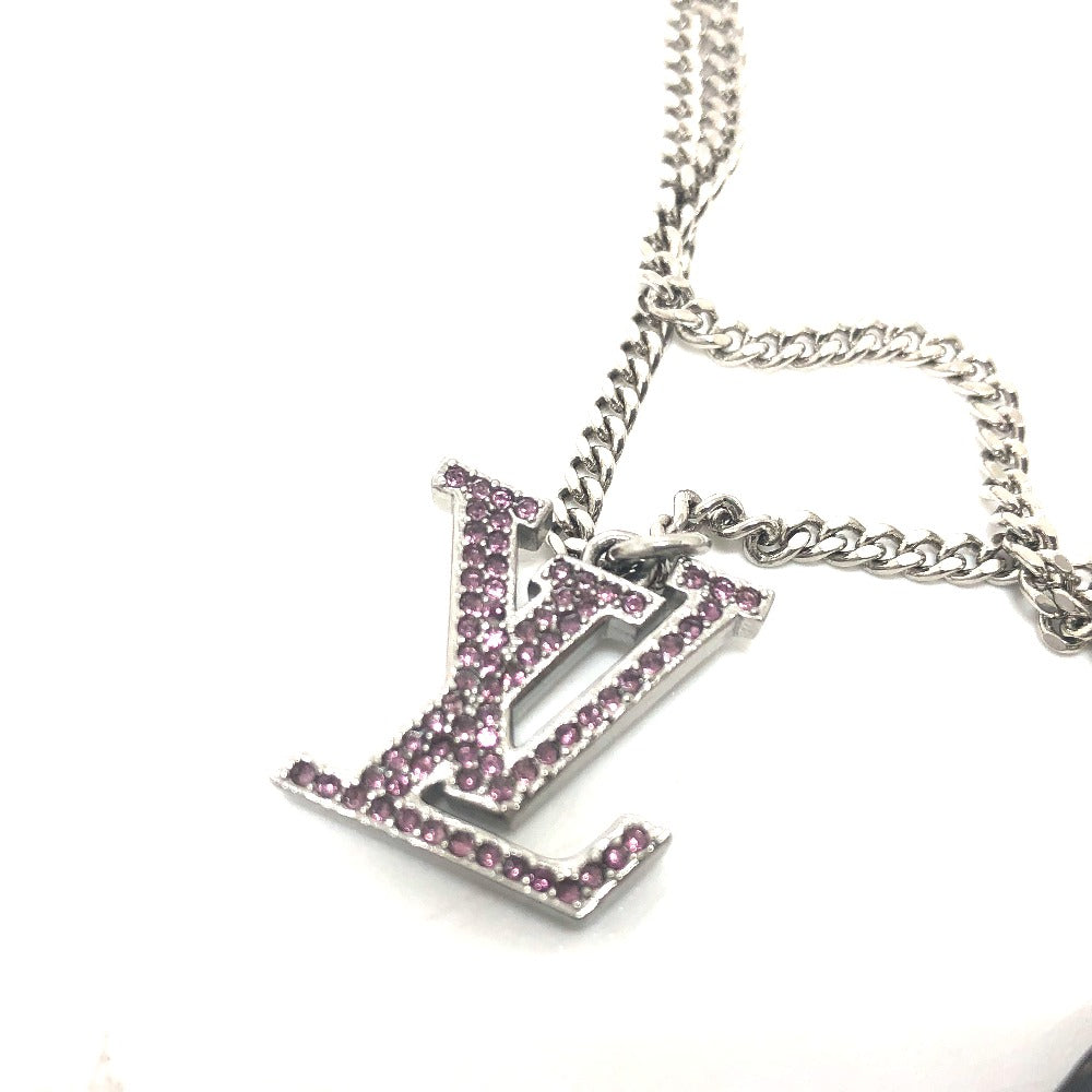 LOUIS VUITTON Necklace MP2927 Stainless Steel Silver LV Dragon LV Friend Strass mens Used Authentic