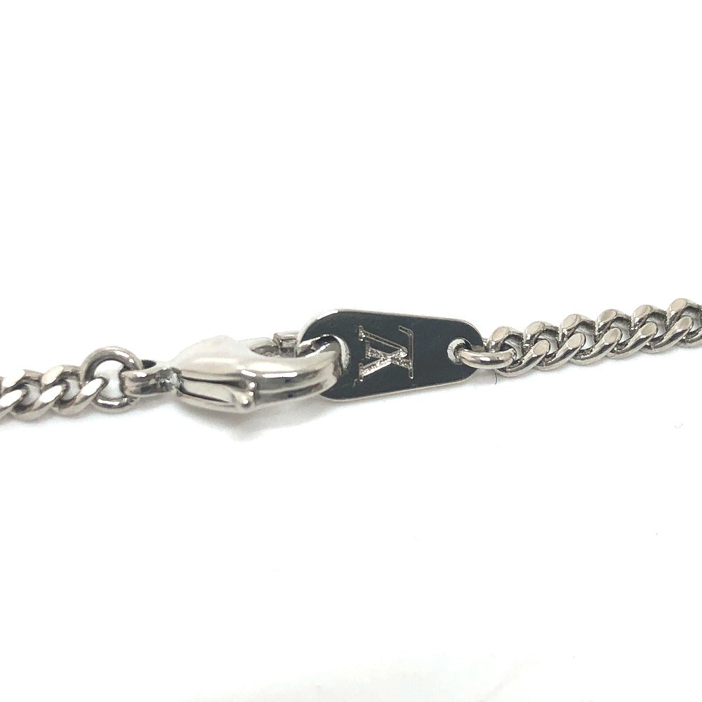 LOUIS VUITTON Necklace MP2927 Stainless Steel Silver LV Dragon LV Friend Strass mens Used Authentic