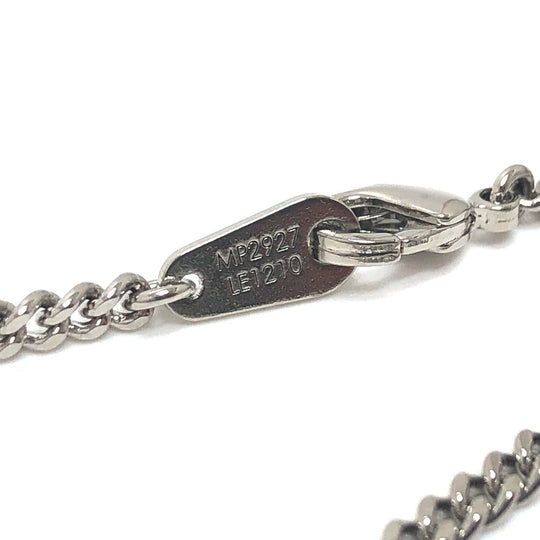 LOUIS VUITTON Necklace MP2927 Stainless Steel Silver LV Dragon LV Friend Strass mens Used Authentic