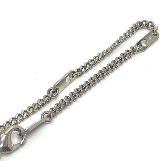 LOUIS VUITTON Necklace MP2927 Stainless Steel Silver LV Dragon LV Friend Strass mens Used Authentic