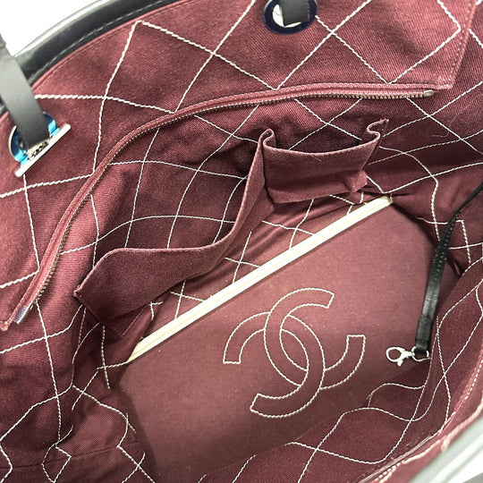 CHANEL Tote Bag Caviar skin white CC COCO Mark Matrasse