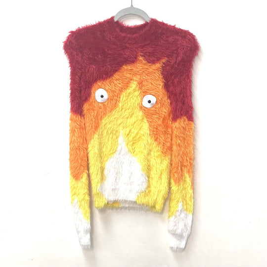 LOEWE sweater SB44Y14K08 polyamide Red studio ghibli collaboration Howl's Moving Castle Calcifer mens S Used Authentic