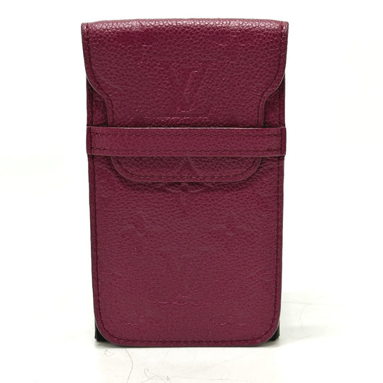 LOUIS VUITTON Mobile case M60375 Monogram Ann Platt Leather Bordeaux Monogram Ann Platt O'roll Women Used Authentic