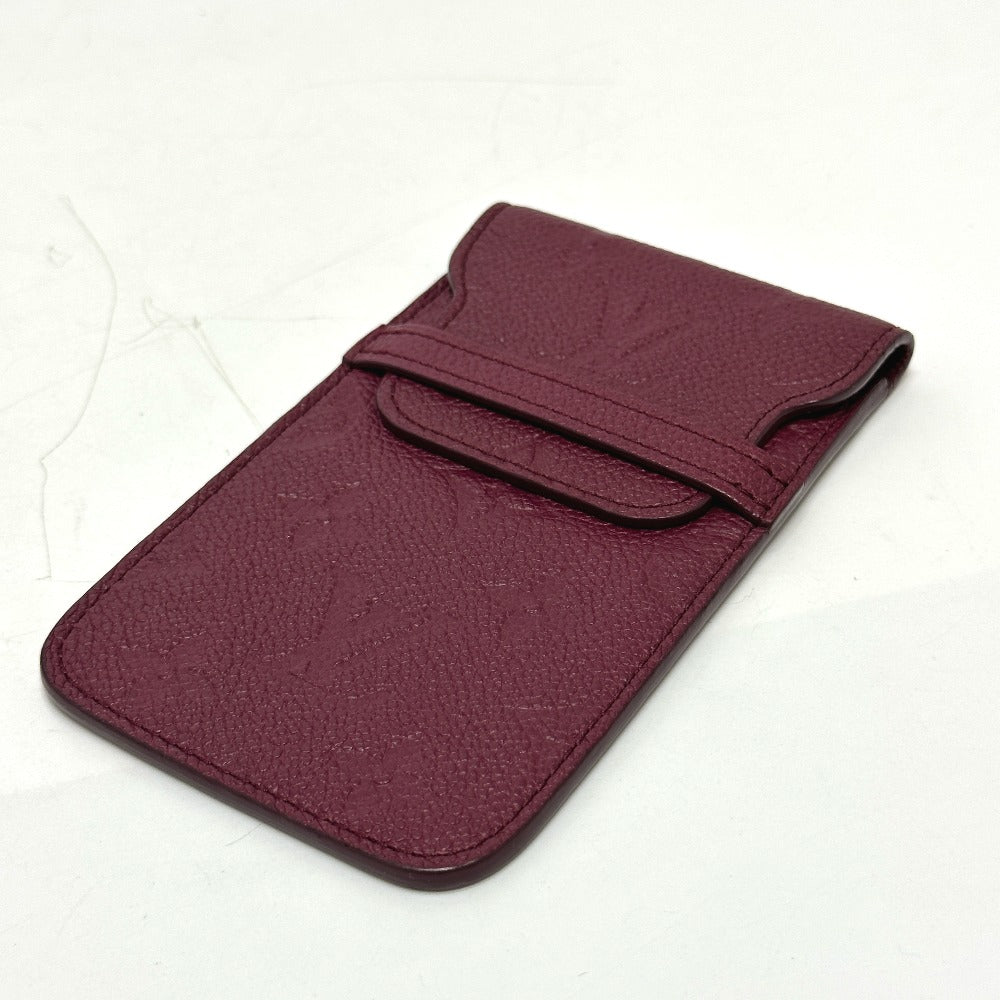 LOUIS VUITTON Mobile case M60375 Monogram Ann Platt Leather Bordeaux Monogram Ann Platt O'roll Women Used Authentic