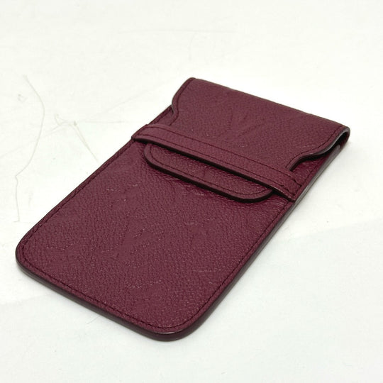 LOUIS VUITTON Mobile case M60375 Monogram Ann Platt Leather Bordeaux Monogram Ann Platt O'roll Women Used Authentic