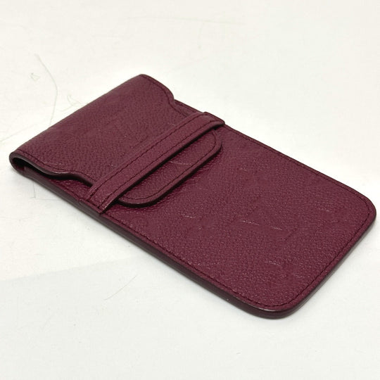LOUIS VUITTON Mobile case M60375 Monogram Ann Platt Leather Bordeaux Monogram Ann Platt O'roll Women Used Authentic