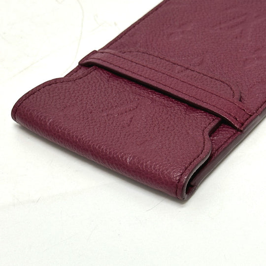 LOUIS VUITTON Mobile case M60375 Monogram Ann Platt Leather Bordeaux Monogram Ann Platt O'roll Women Used Authentic