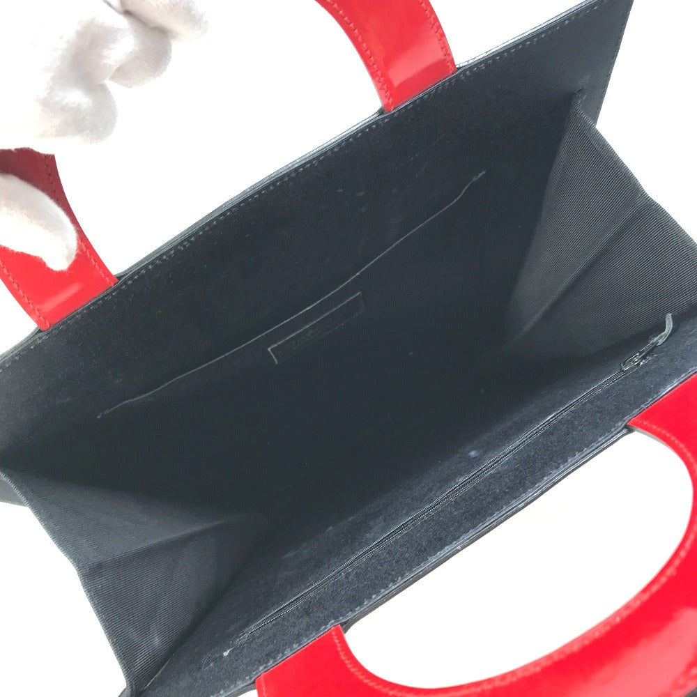CHANEL Handbag Leather, Patent Leather Red Chocolate bar vertical tote bag Mademoiselle Women Used Authentic