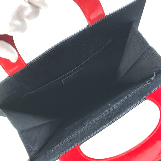 CHANEL Handbag Leather, Patent Leather Red Chocolate bar vertical tote bag Mademoiselle Women Used Authentic
