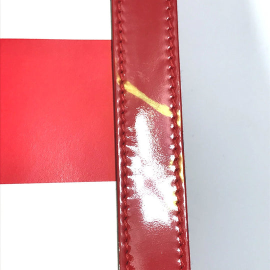 CHANEL Handbag Leather, Patent Leather Red Chocolate bar vertical tote bag Mademoiselle Women Used Authentic