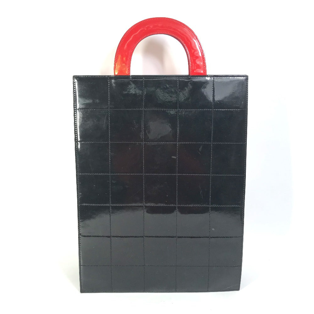 CHANEL Handbag Leather, Patent Leather Red Chocolate bar vertical tote bag Mademoiselle Women Used Authentic