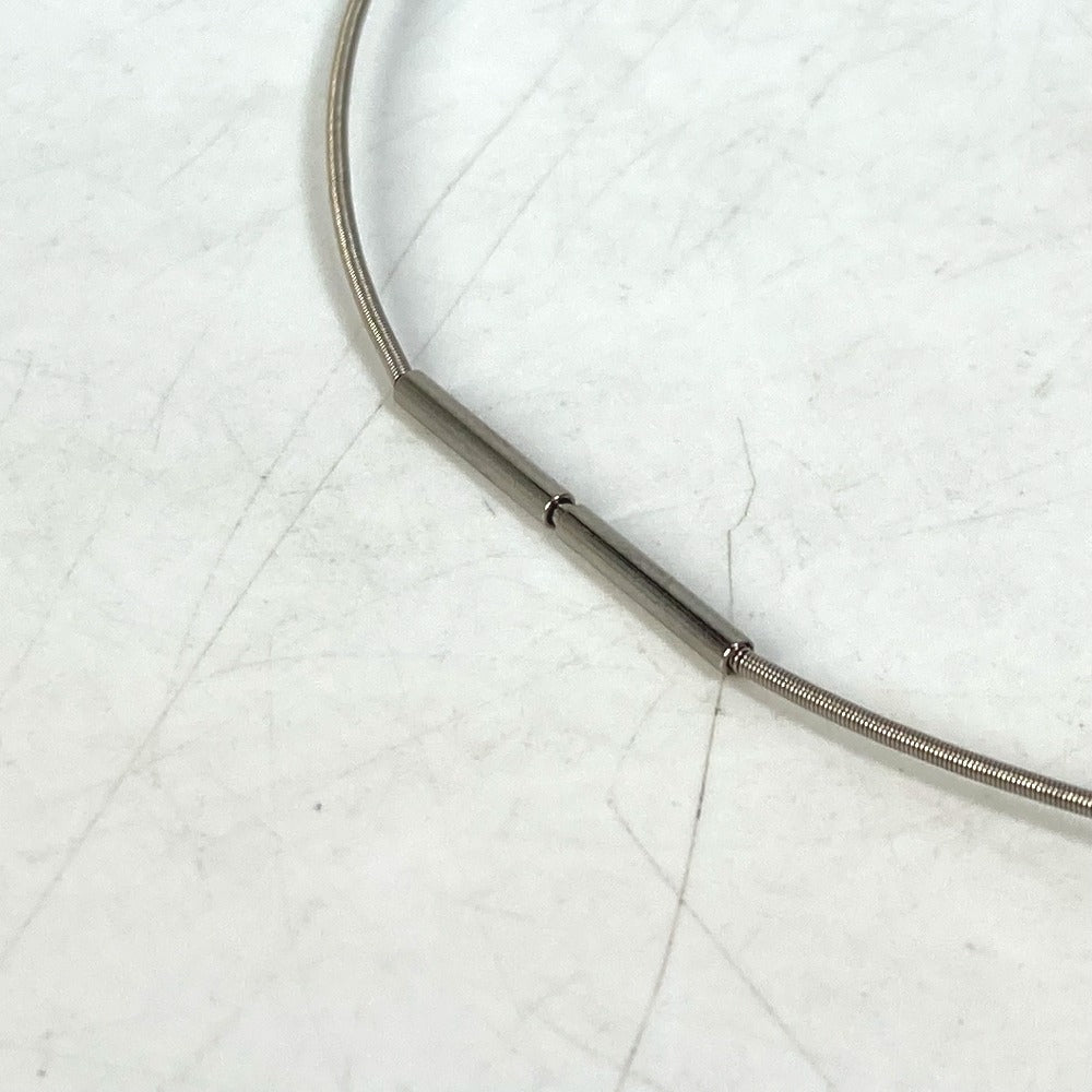 HERMES Necklace metal Silver H cube Cardue Ash Women Used Authentic