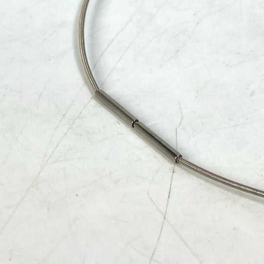 HERMES Necklace metal Silver H cube Cardue Ash Women Used Authentic