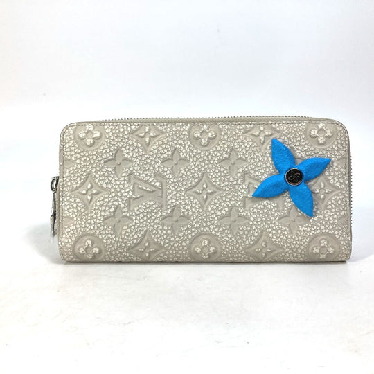 LOUIS VUITTON Long Wallet Purse M81573 Taurillon Clemence Leather gray Monogram Zippy Wallet Vertical mens Used Authentic