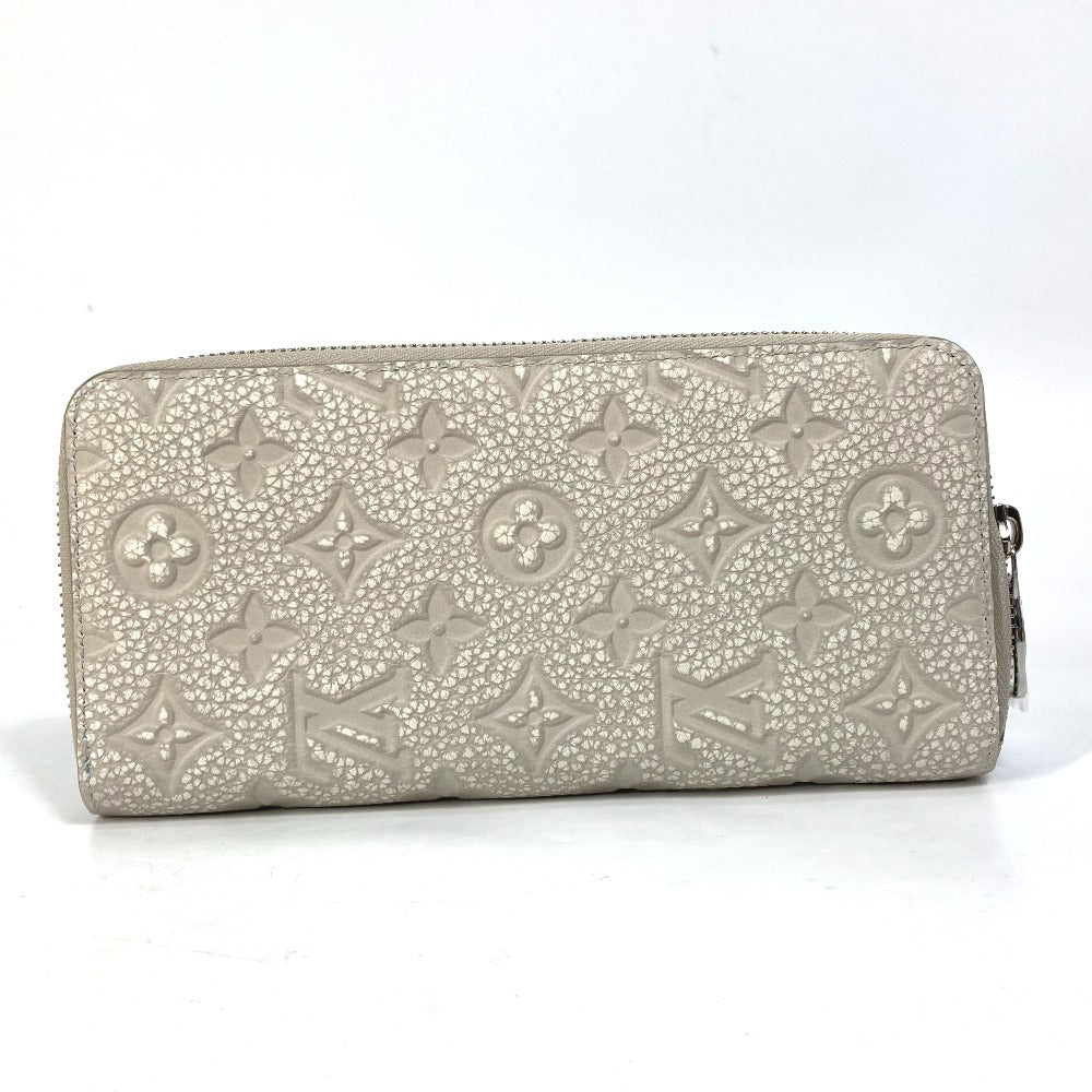 LOUIS VUITTON Long Wallet Purse M81573 Taurillon Clemence Leather gray Monogram Zippy Wallet Vertical mens Used Authentic