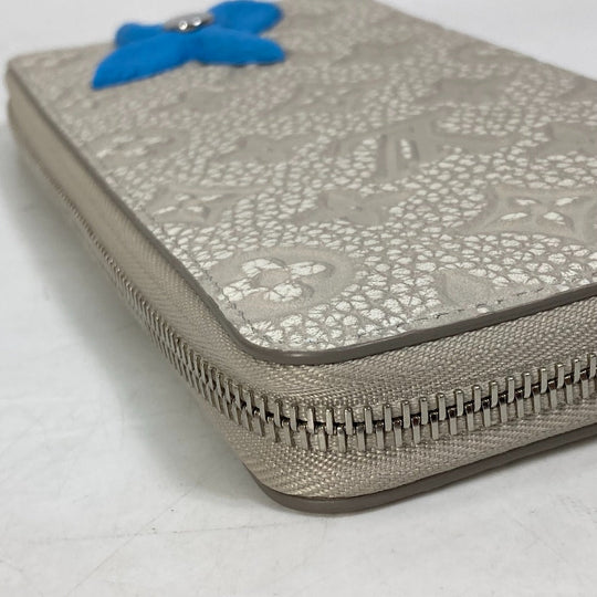 LOUIS VUITTON Long Wallet Purse M81573 Taurillon Clemence Leather gray Monogram Zippy Wallet Vertical mens Used Authentic
