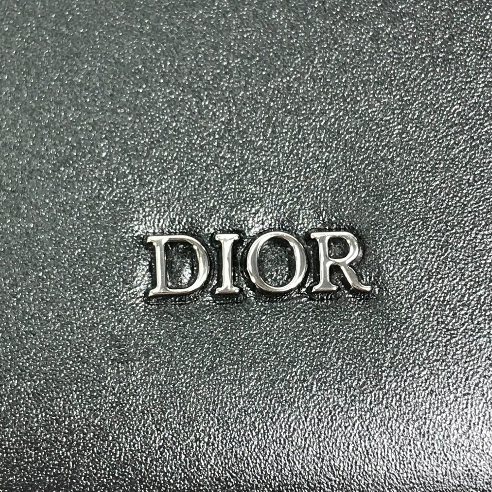 Christian Dior Shoulder Bag leather black pochette bag crossbody Phone case mens Used Authentic